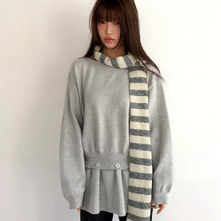 Pyeongon Layered Frill Button Knit