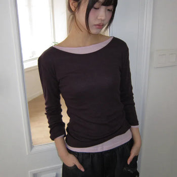 Andin Layered Tencel 3/4 Sleeve T-shirt