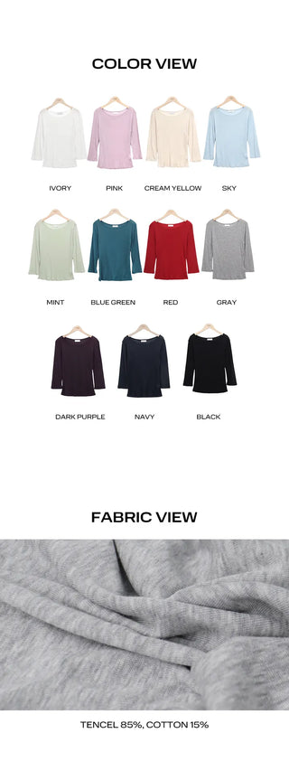 Andin Layered Tencel 3/4 Sleeve T-shirt