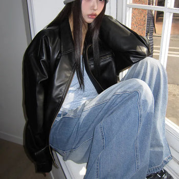 K-Bone Oversized Leather Jumper