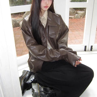 K-Bone Oversized Leather Jumper