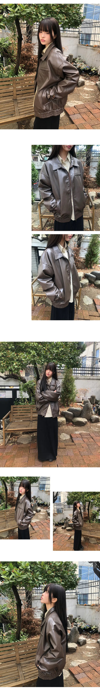 K-Bone Oversized Leather Jumper