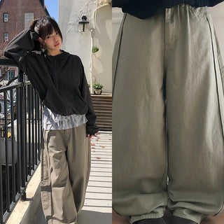 Kenu Cutout Balloon Wide Cotton Pants