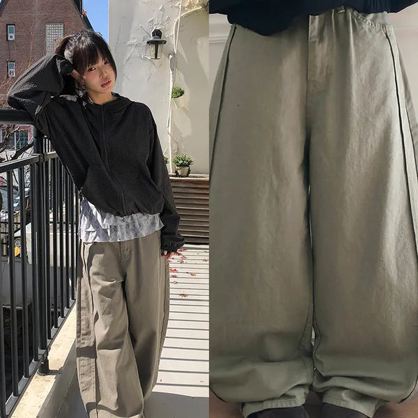 Kenu Cutout Balloon Wide Cotton Pants