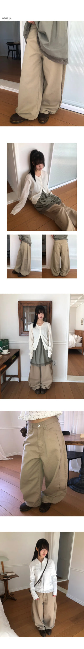 Kenu Cutout Balloon Wide Cotton Pants