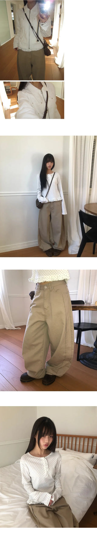 Kenu Cutout Balloon Wide Cotton Pants