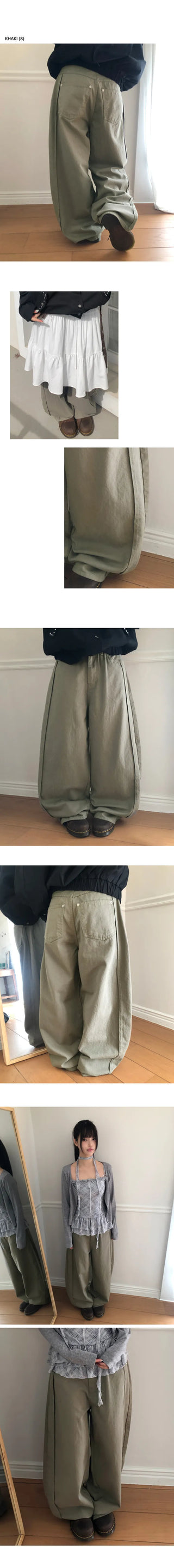 Kenu Cutout Balloon Wide Cotton Pants