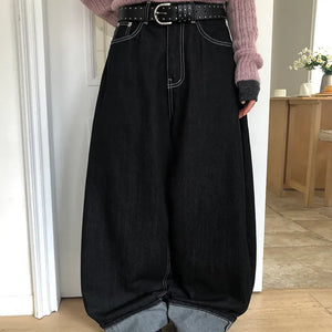 Theron Rolled-up Raw Wide Denim Pants