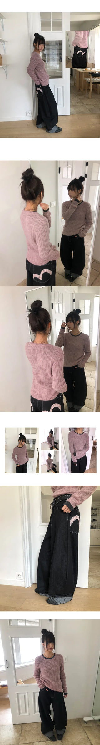 Theron Rolled-up Raw Wide Denim Pants