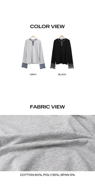 Mion Stripe Color Block Detail Long Sleeve T-shirt