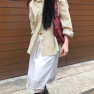 Kael Color Block Stripe Loose Fit Long Sleeve Shirt
