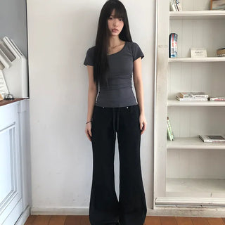 Hiel Low-Rise Bootcut Elastic Pants