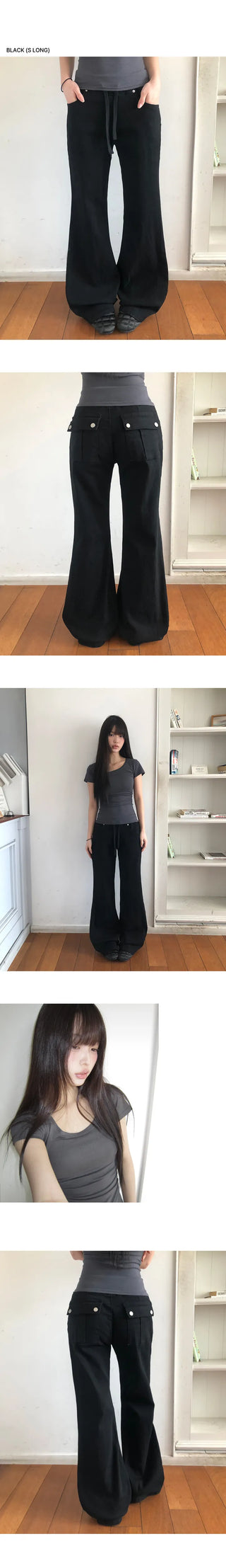 Hiel Low-Rise Bootcut Elastic Pants