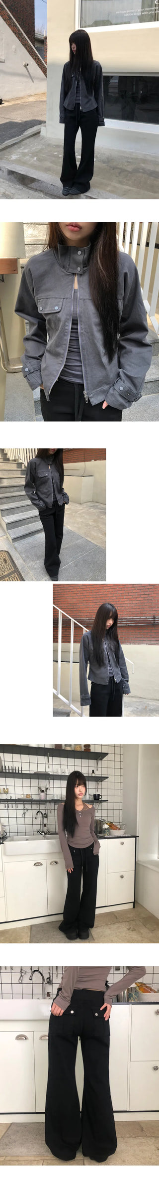 Hiel Low-Rise Bootcut Elastic Pants