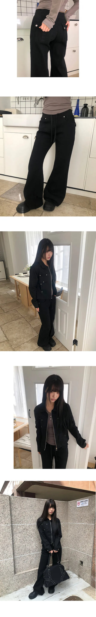 Hiel Low-Rise Bootcut Elastic Pants