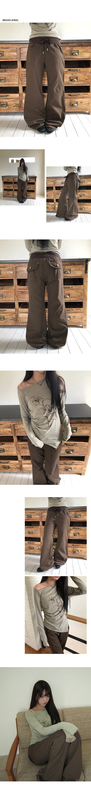 Novan Ribbed Elastic Bootcut Pants