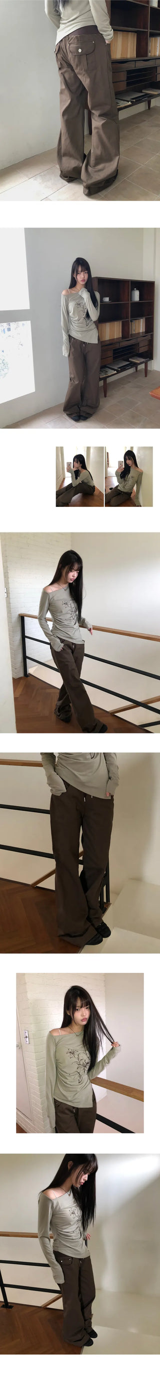 Novan Ribbed Elastic Bootcut Pants