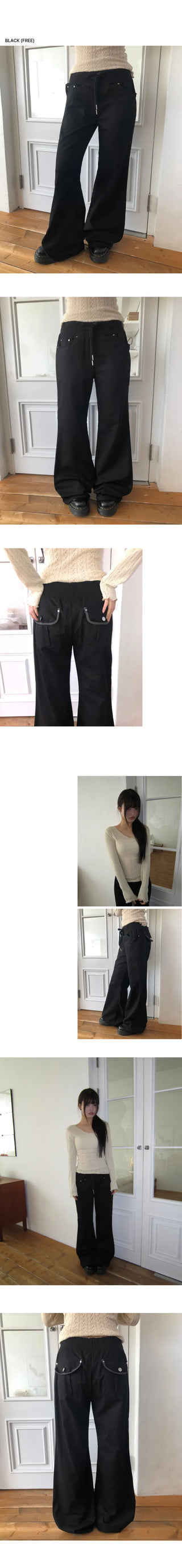 Novan Ribbed Elastic Bootcut Pants