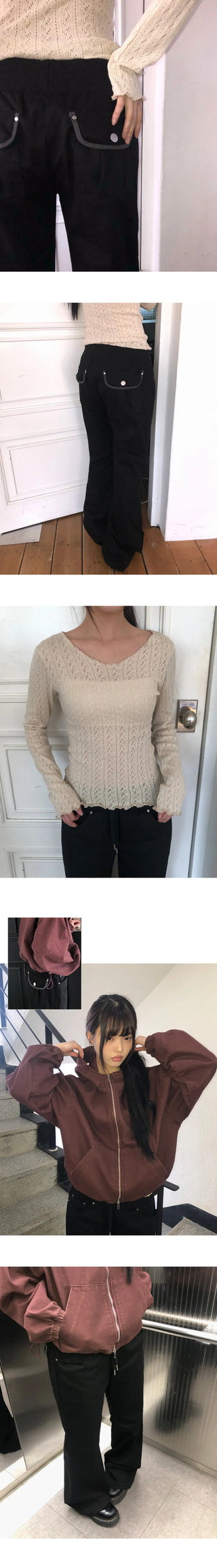 Novan Ribbed Elastic Bootcut Pants