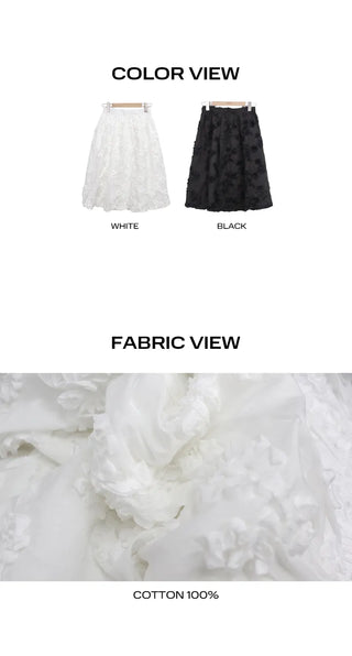 Laken Flower Embroidered Midi Skirt