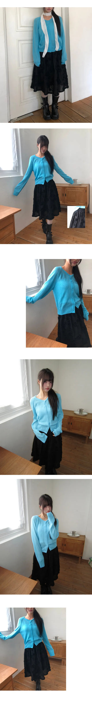 Laken Flower Embroidered Midi Skirt