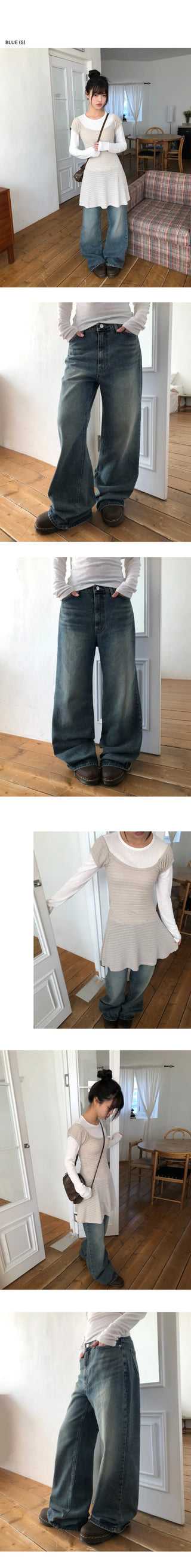 Doel Bootcut Washed Denim Pants