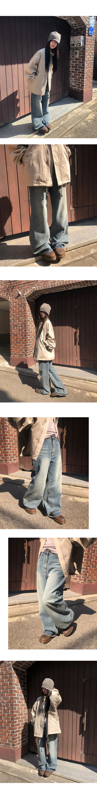 Doel Bootcut Washed Denim Pants