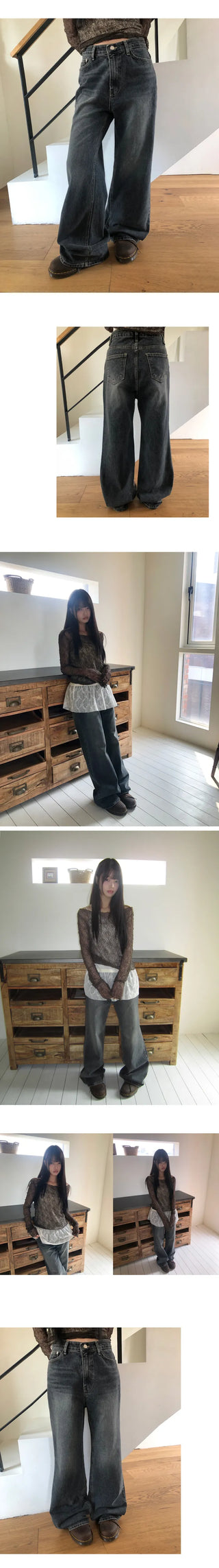 Doel Bootcut Washed Denim Pants