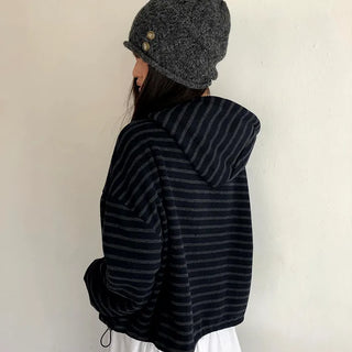Gien Stripe Button Hoodie