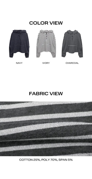 Gien Stripe Button Hoodie