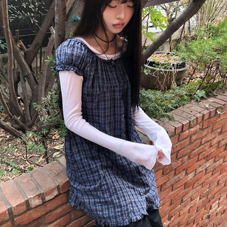 Moel Check Layered Mini Dress