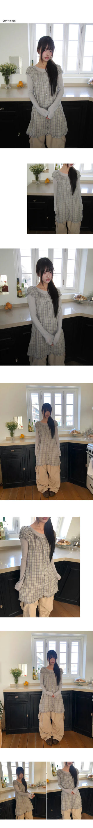 Moel Check Layered Mini Dress