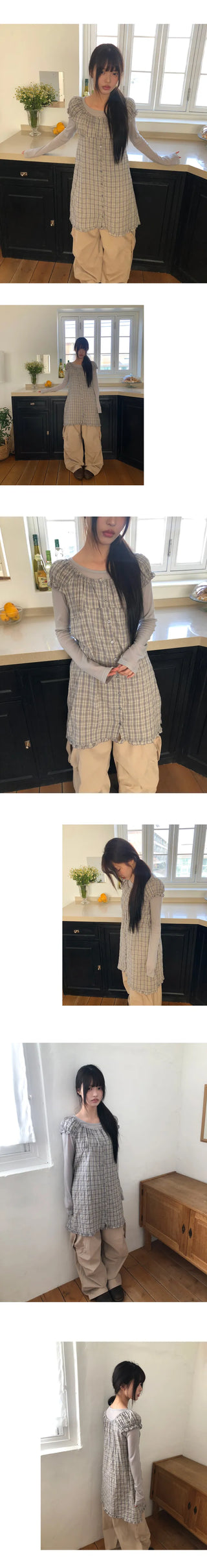 Moel Check Layered Mini Dress