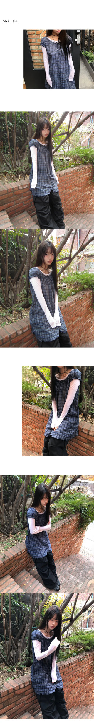 Moel Check Layered Mini Dress