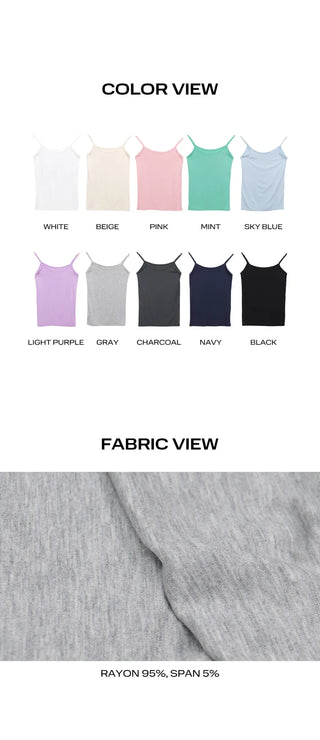 Rihu Basic Spandex Color Strap Sleeveless