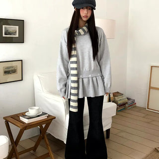 Moi Vintage Washed Flare Denim Pants