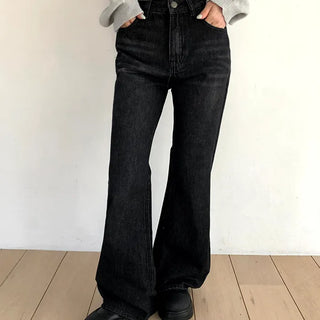 Moi Vintage Washed Flare Denim Pants