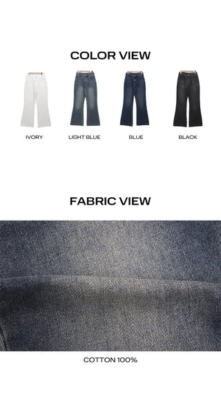 Moi Vintage Washed Flare Denim Pants