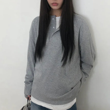 Kiyul Henley Neck Warmer Long Sleeve T-shirt