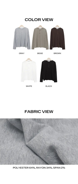 Kiyul Henley Neck Warmer Long Sleeve T-shirt