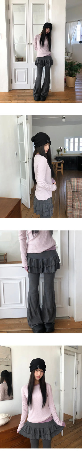 Buell Tiered Bootcut Skirt Pants