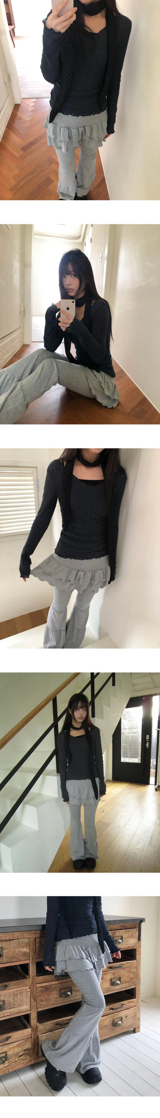 Buell Tiered Bootcut Skirt Pants