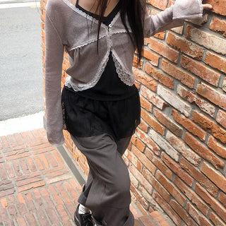 Haju Lace Layered Long Halter Sleeveless