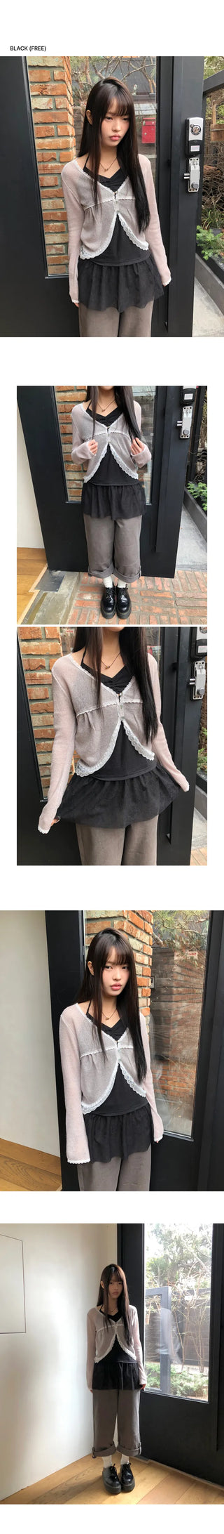 Haju Lace Layered Long Halter Sleeveless