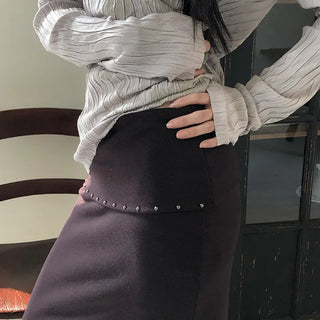 Sureden Studded Maxi Long Skirt