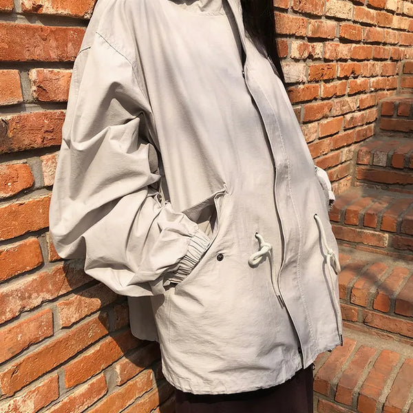 Rogen Hooded String Two-Way Field Jacket