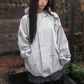 Rogen Hooded String Two-Way Field Jacket