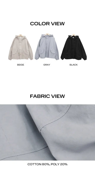 Rogen Hooded String Two-Way Field Jacket