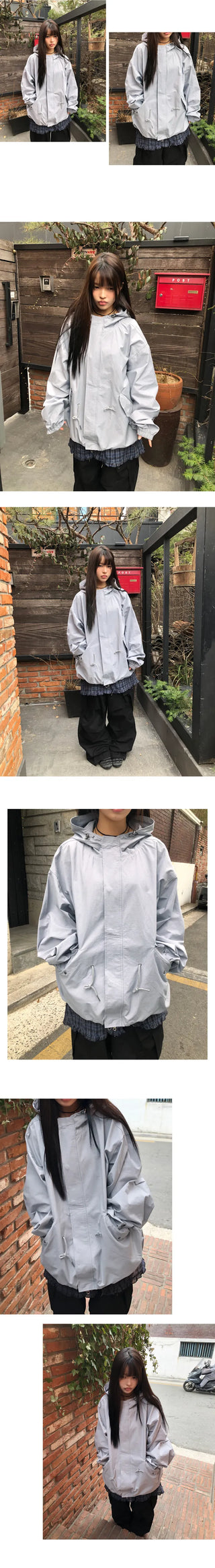 Rogen Hooded String Two-Way Field Jacket