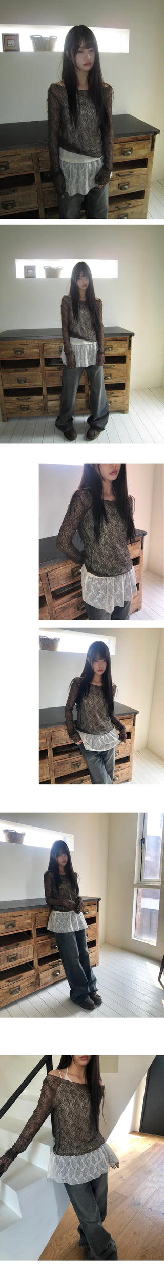 Shuhin Layered Lace Knit